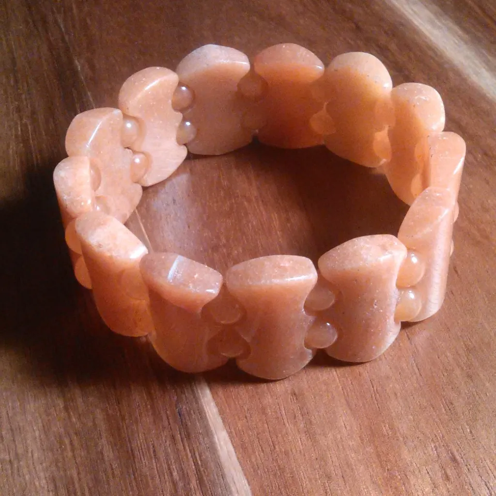 Red Aventurine Fancy Shape Stretch Bracelet - Image 6