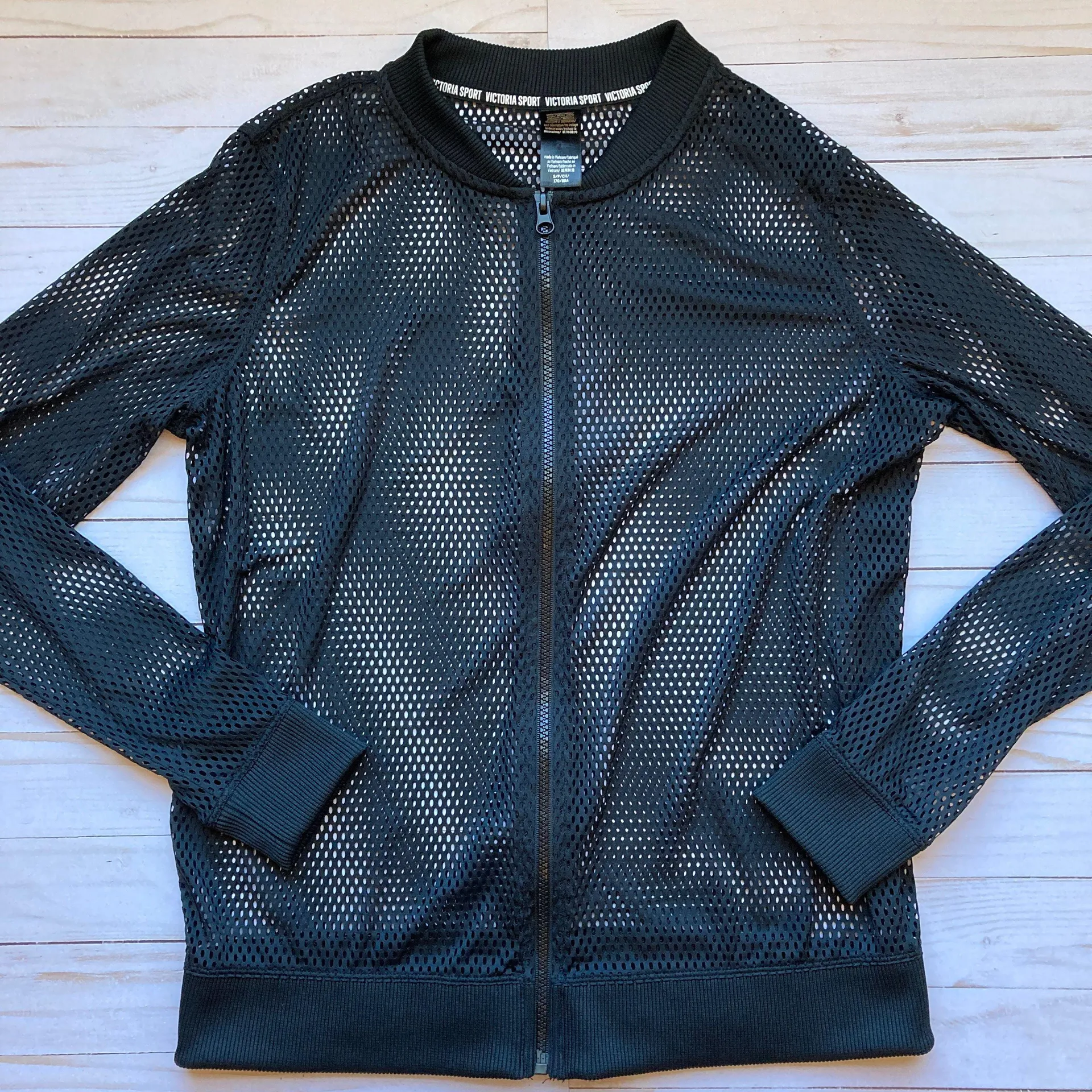 Sport All Over Mesh Bomber Jacket Black Sz S - Image 2