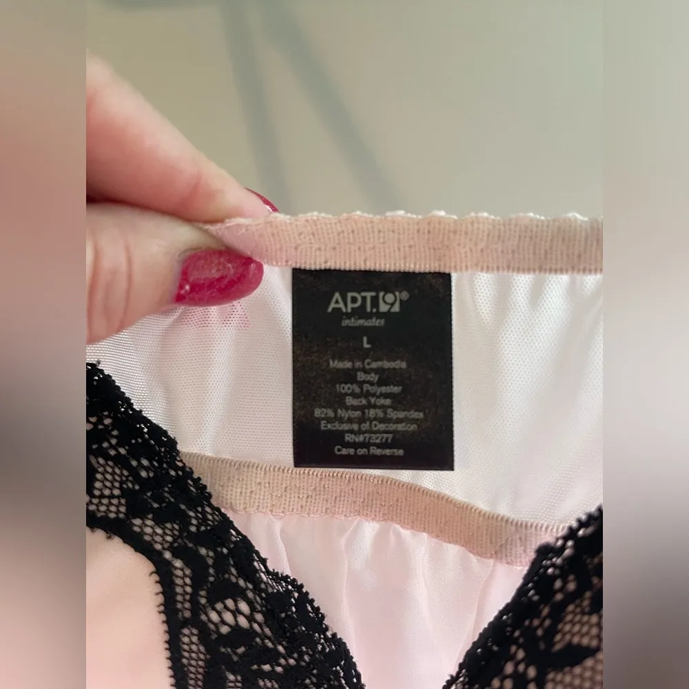 Apt 9 light pink babydoll lingerie SZ large - Image 3