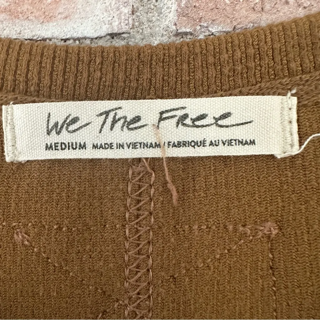 We The Free Gia Cardigan Dress Brown Button Up Thermal Women’s Medium Multiwear - Image 6