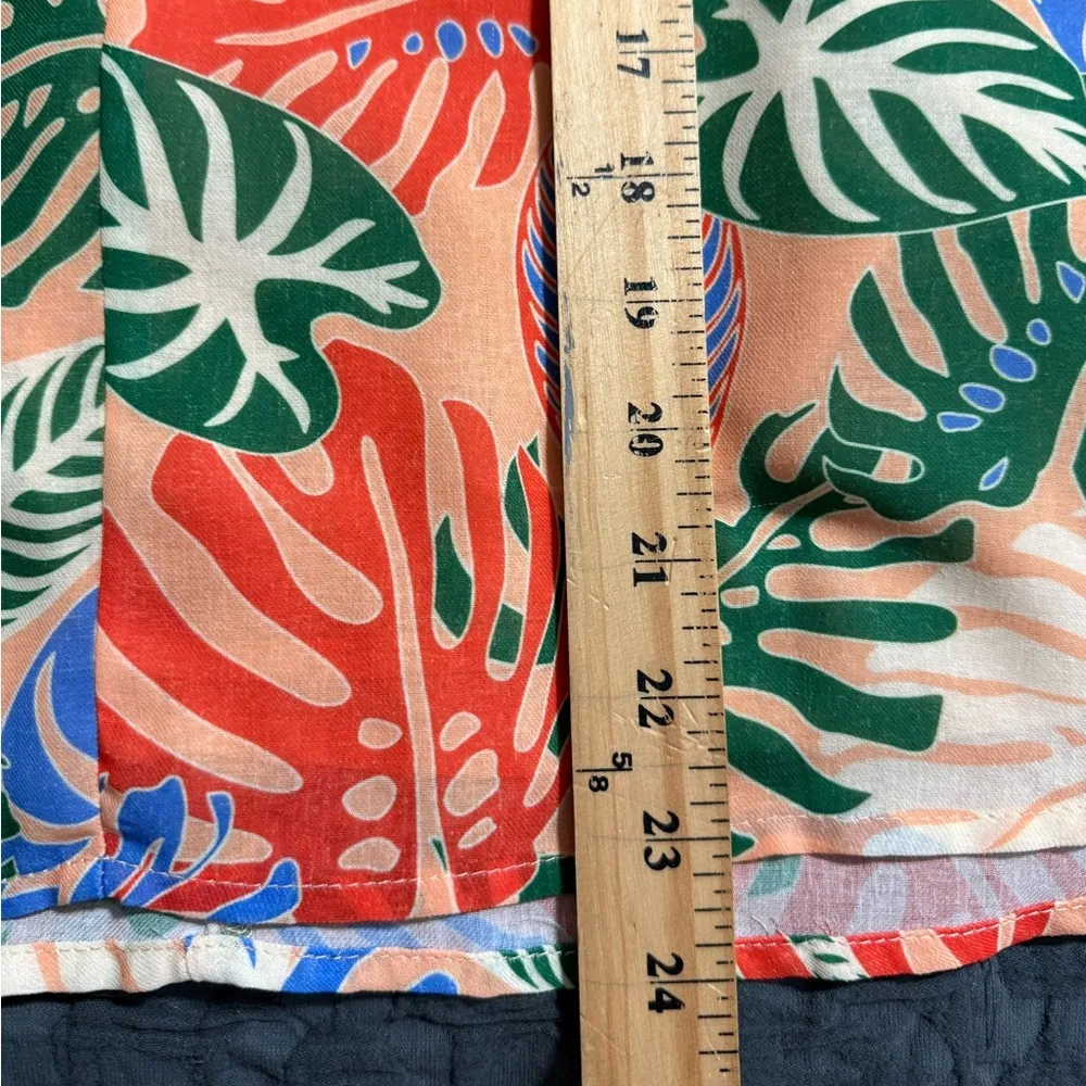 JADE women’s size small pullover halter tank tropical floral pattern lined Green - Image 3