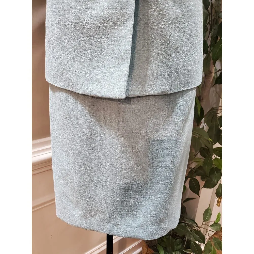 Morgan Miller Women Blue Polyester Single Breasted Blazer & Skirt 2 Pcs Suit 10P - Image 7