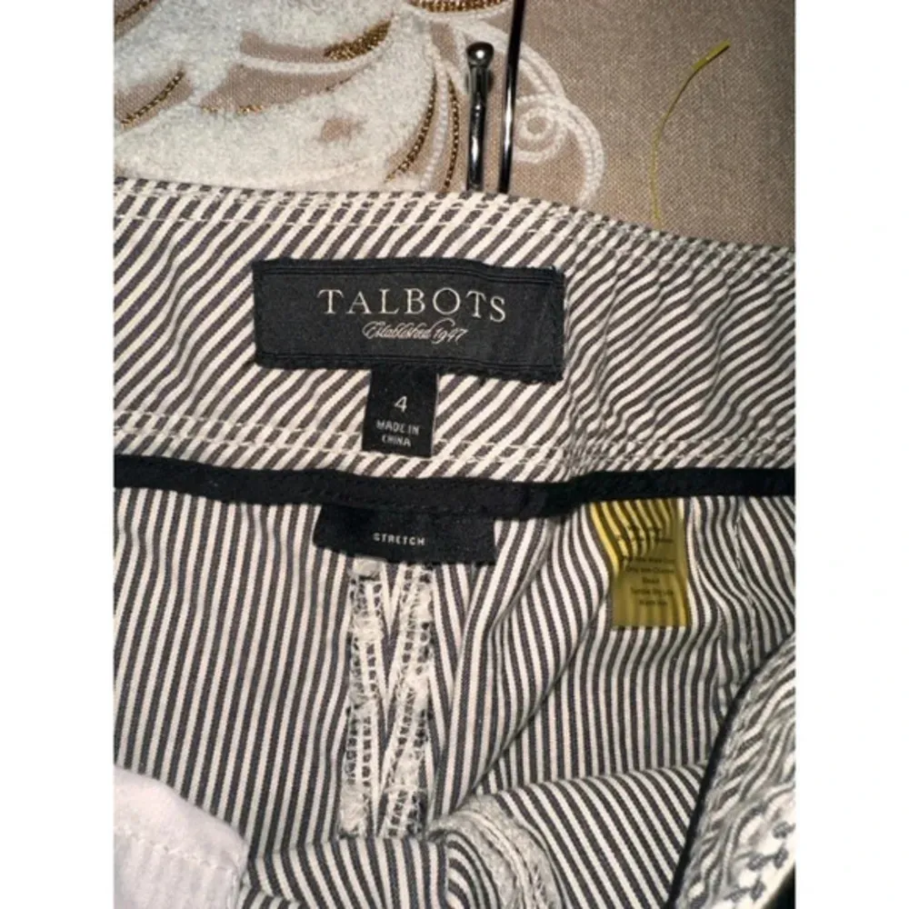 Women's Talbots Pants Size 4 Black &‎ White Striped - Image 4