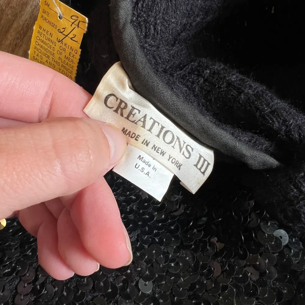 FINAL PRICE NEW Vintage Sequined Tube Top Black Size L - Image 3