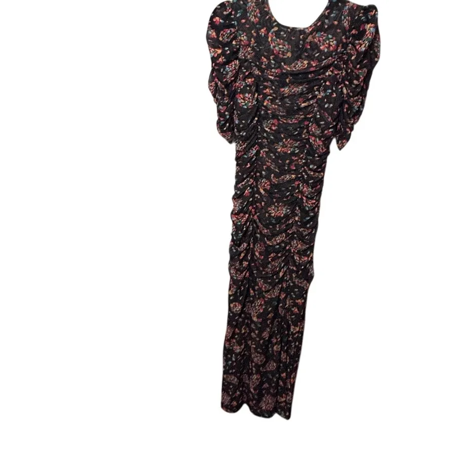NEW Free People Briella Midi Women's Ruching Split Dress Small Twilight Baddie - Image 5