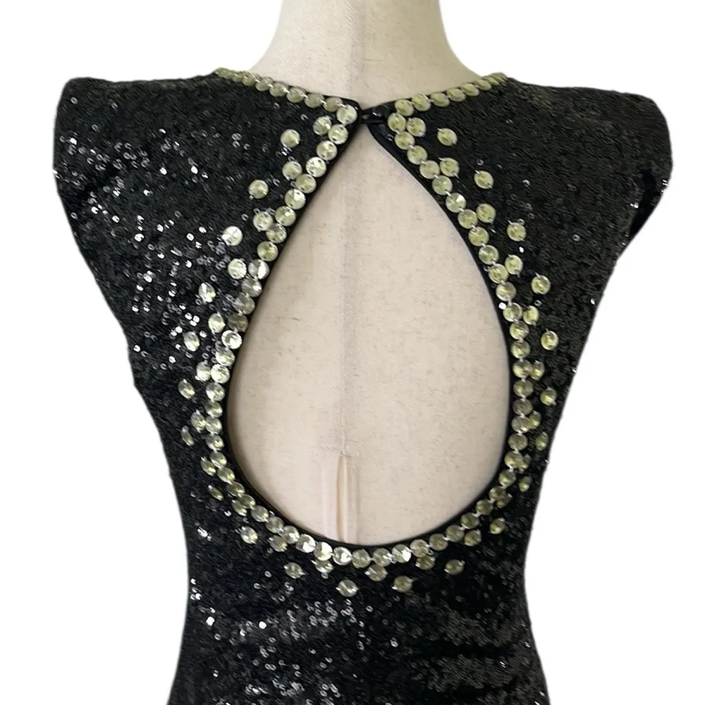 Spy Zone Exchange Sequined Mini Dress With Cutout Back Black - Image 9