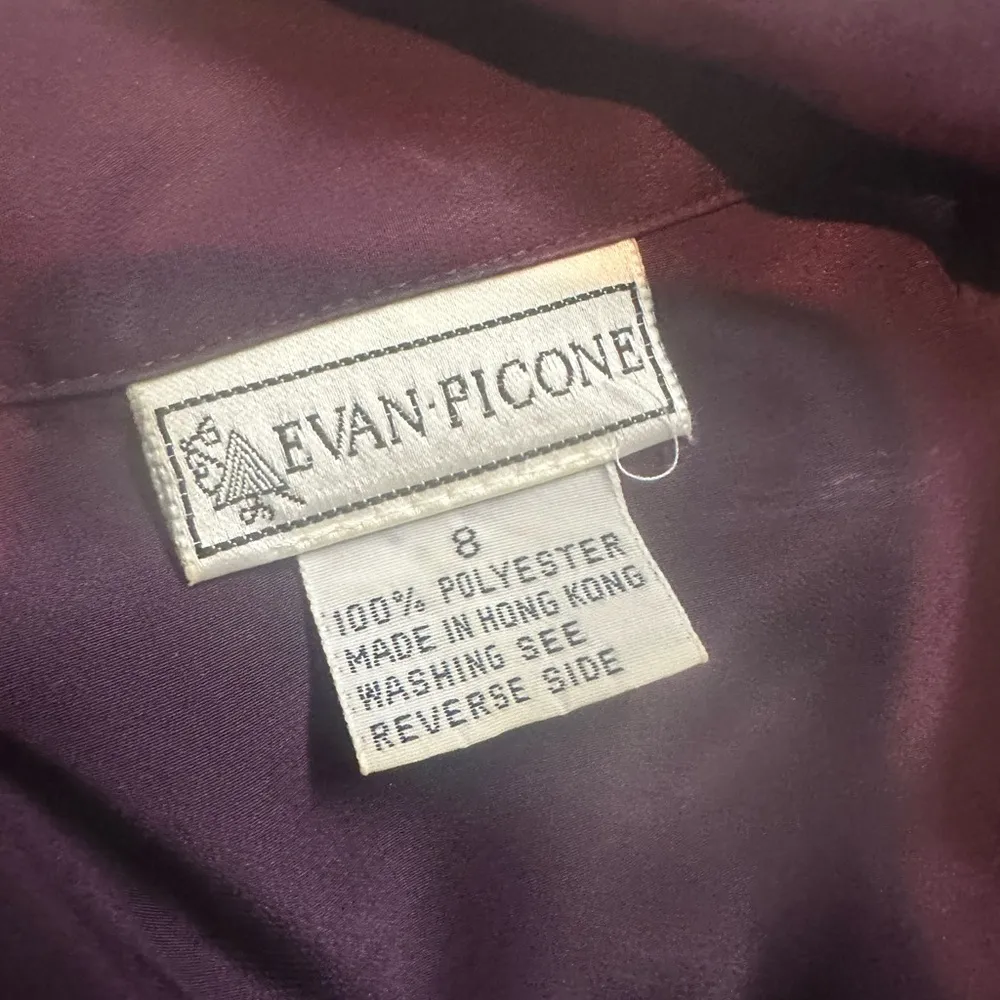 Evan Picone Purple Short Sleeve Button Down Shirt - Image 4