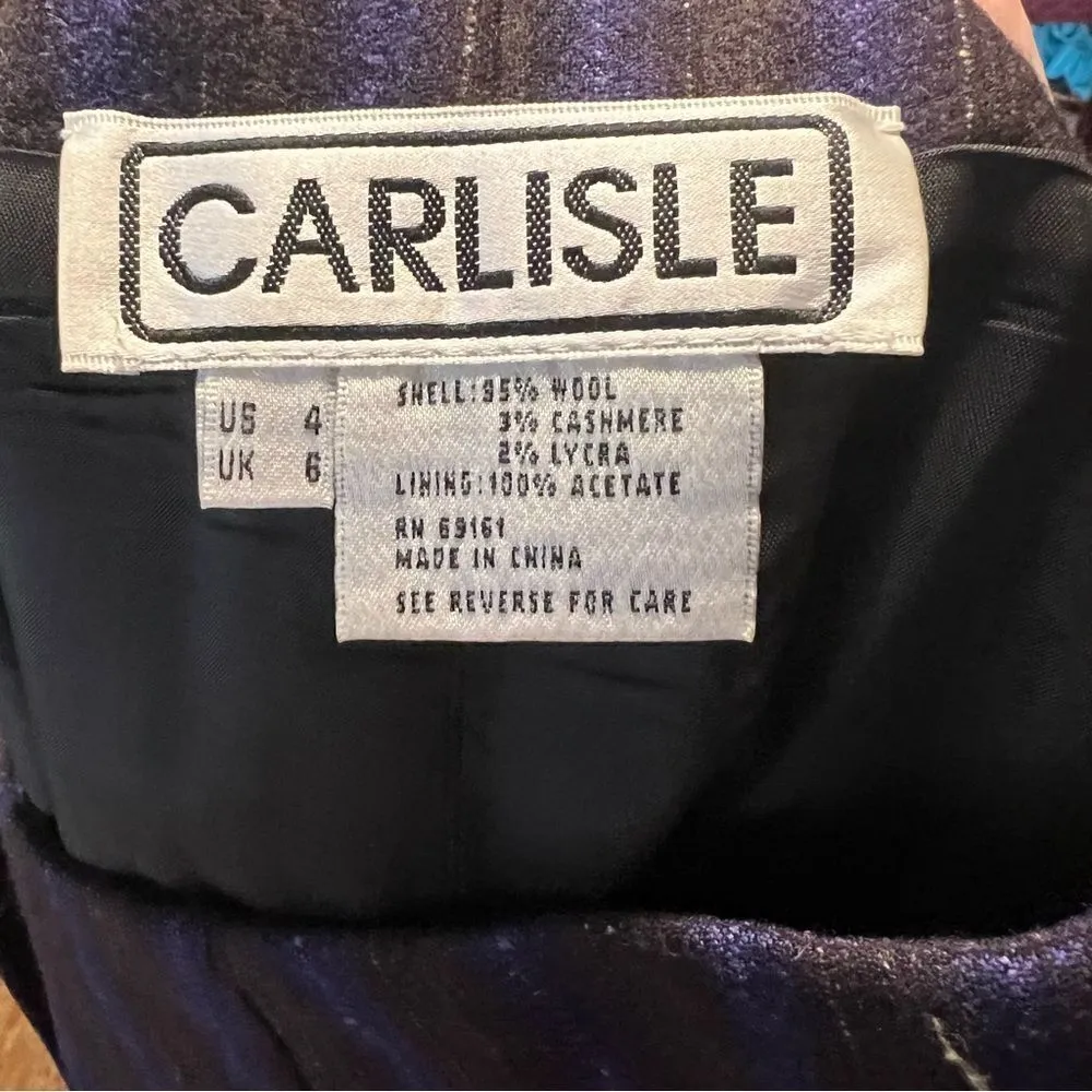 Carlisle dress pants women’s 4 wool, cashmere, blend, multicolor, striped - Image 3