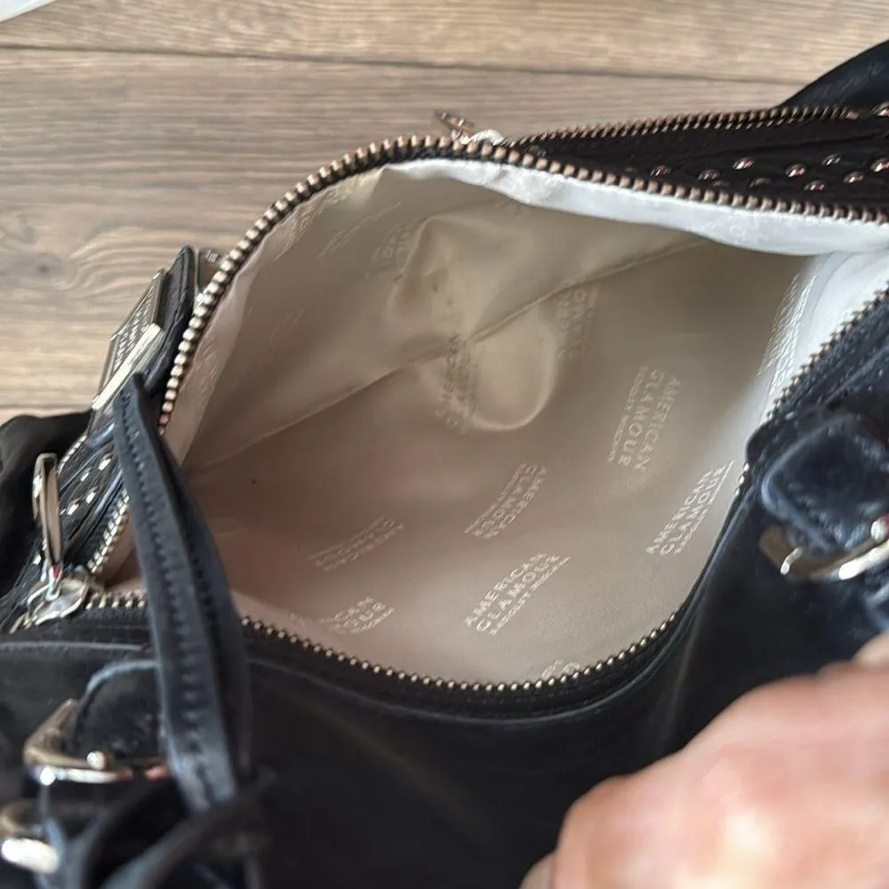 black leather studded silver  BADGLEY MISCHKA American Glamour  shoulder bag - Image 14