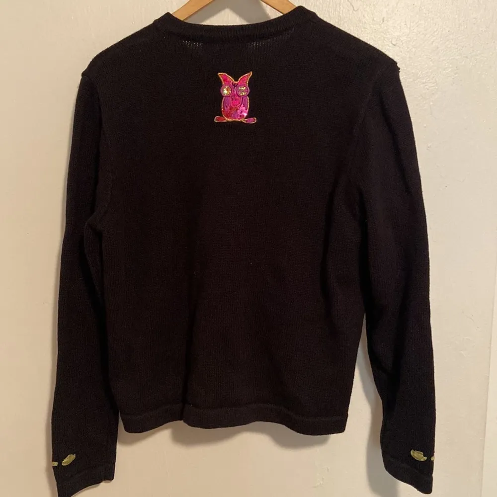 Vintage Jack B. Quick Owl Sequins and Appliqué Sweater - Image 5