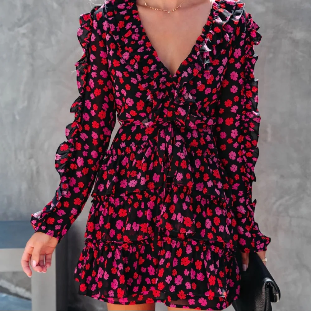 VICI | Ambrosia Floral Ruffle Tiered Dress - Image 10