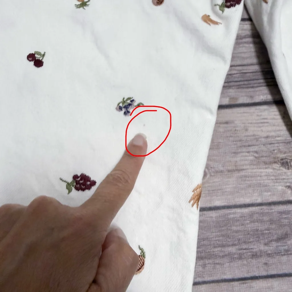 Reformation Off White Cynthia Fruitloops Embroidered Fruit Straight Leg Jeans 26 - Image 11