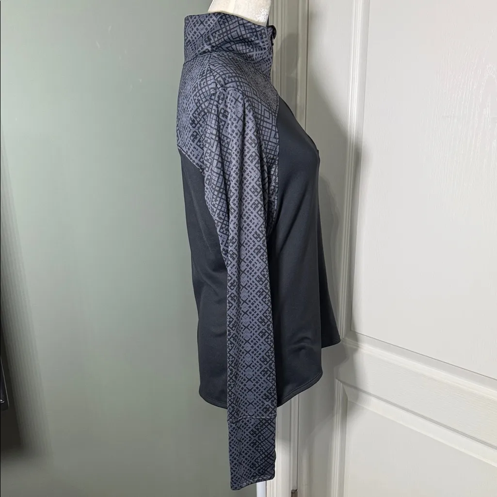 Under Armour ColdGear Fitted 1/4 Zip Pullover Black Gray Pattern Women’s XL - Image 8