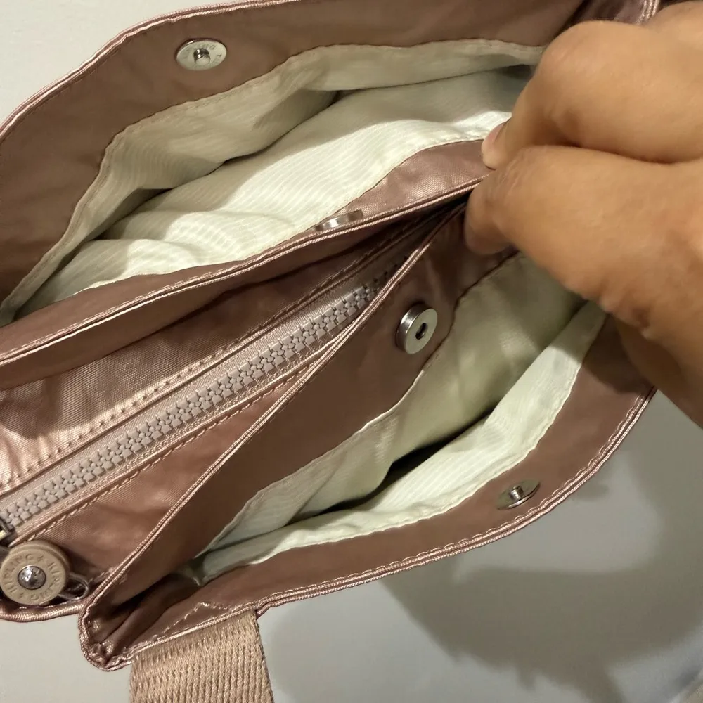 Kipling Elysia Tote Shoulder Bag Pink Metallic Purse Adjustable Strap Not Incl P - Image 7