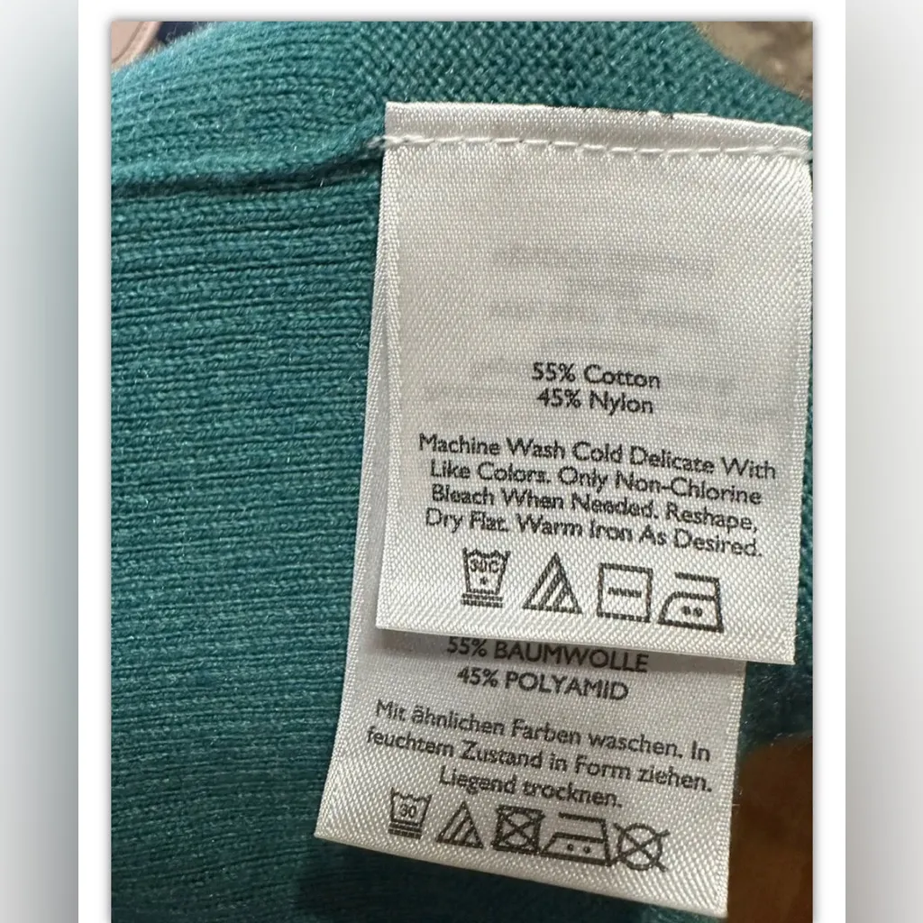 Eddie Bauer Green Button Front Cardigan Womens Medium Sweater Long‎ Sleeves - Image 5