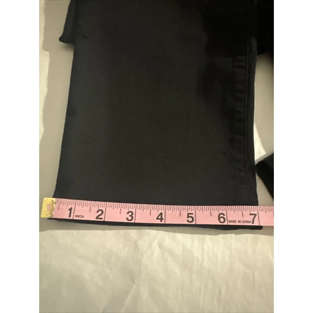 Womens Jeans Denim Size 30 High Rise Slim Straight Black Relaxed Ankle - Image 13