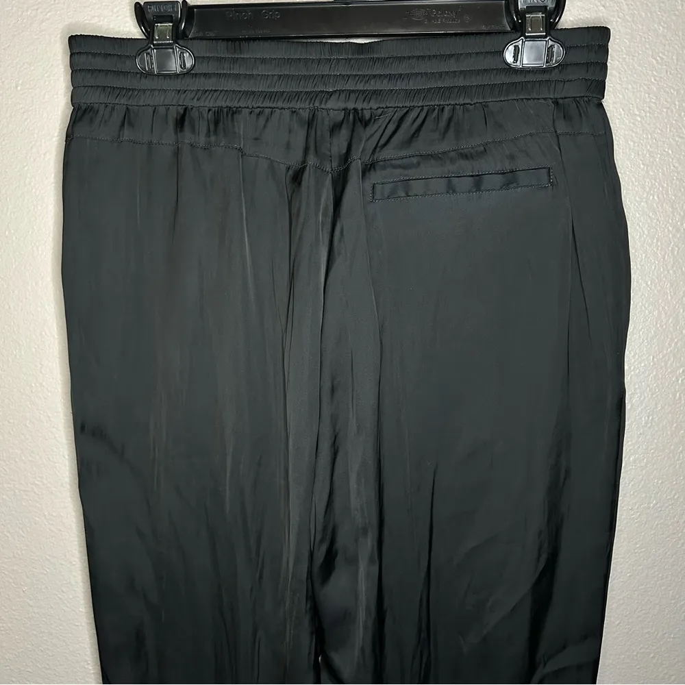 The Kooples SPORT black satin joggers with zippered pockets size medium - Image 5
