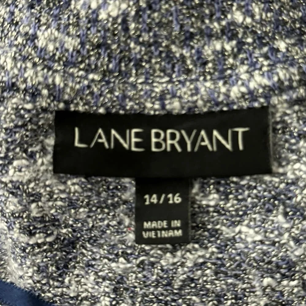 Lane Bryant Sweater Womens 14 16 Black White Marled Open Cardigan Casual Neutral - Image 6