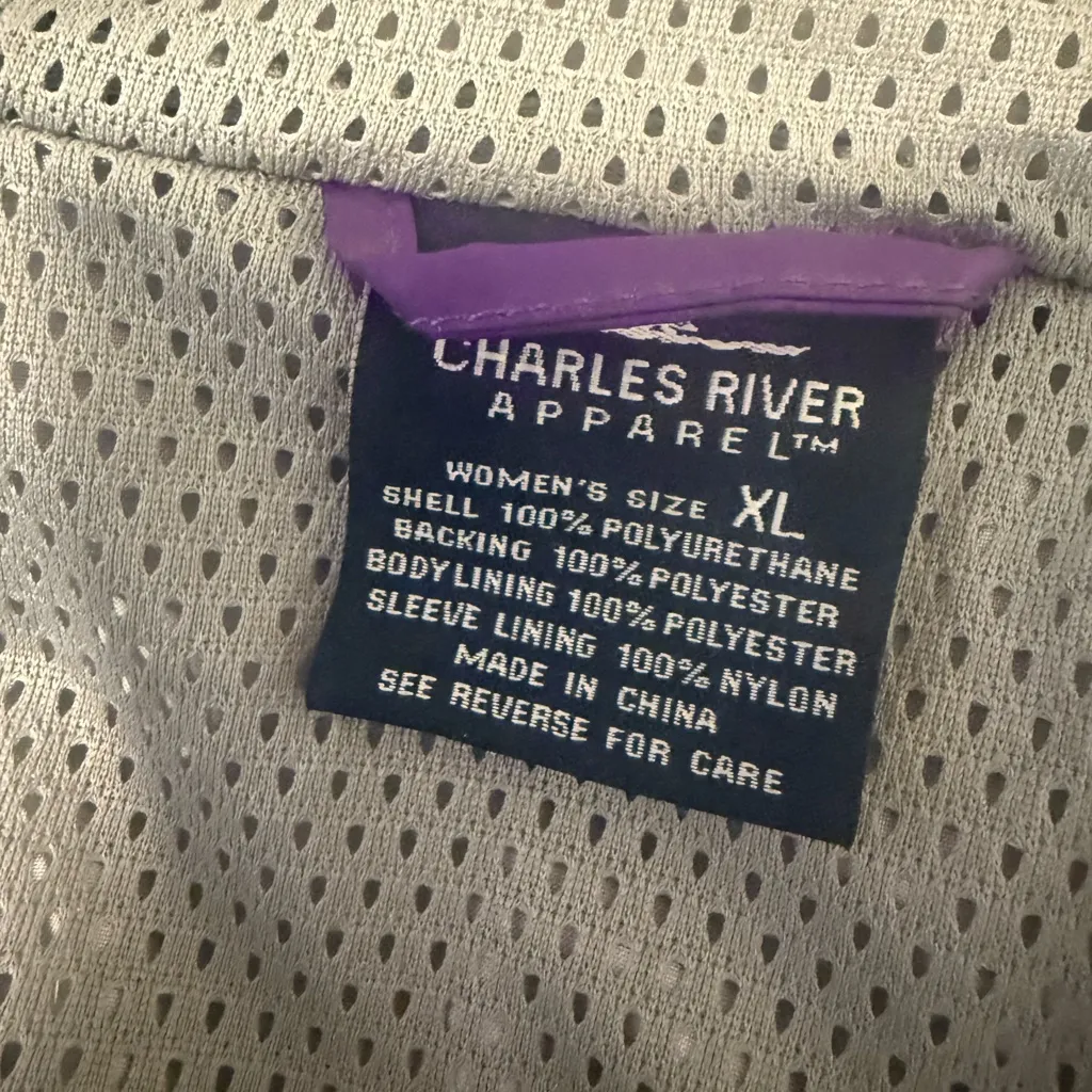 Charles River Apparel Women’s XL Hooded Rain Jacket Purple Waterproof - Image 5