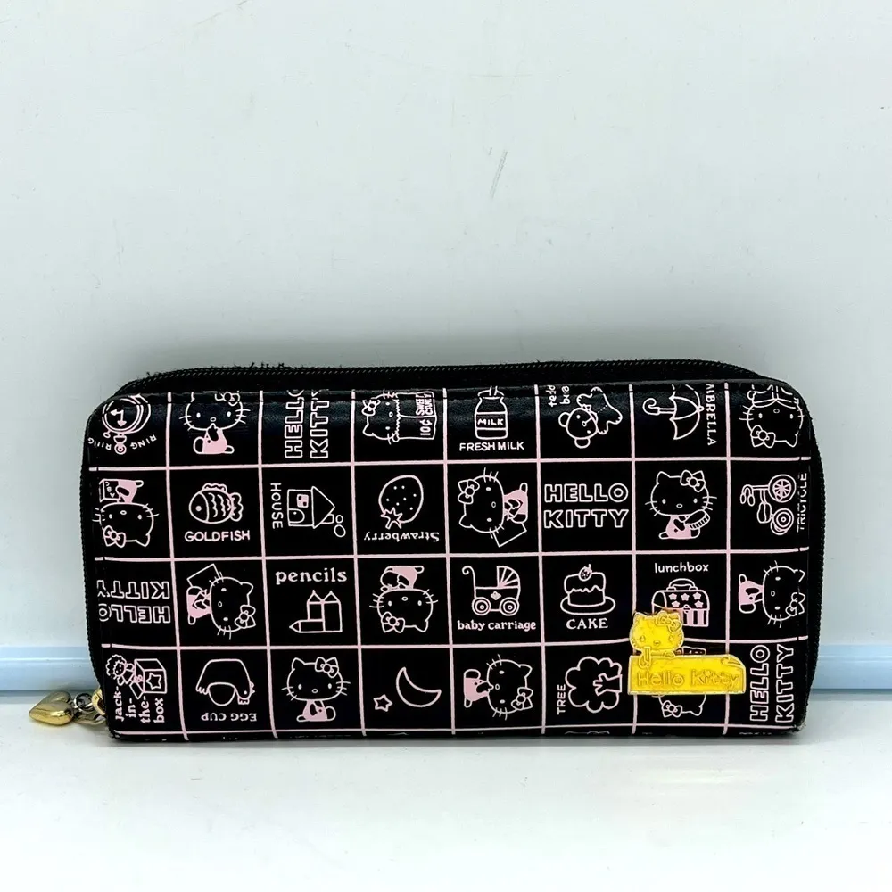 SANRIO HELLO KITTY black and pink zip around wallet - Image 7