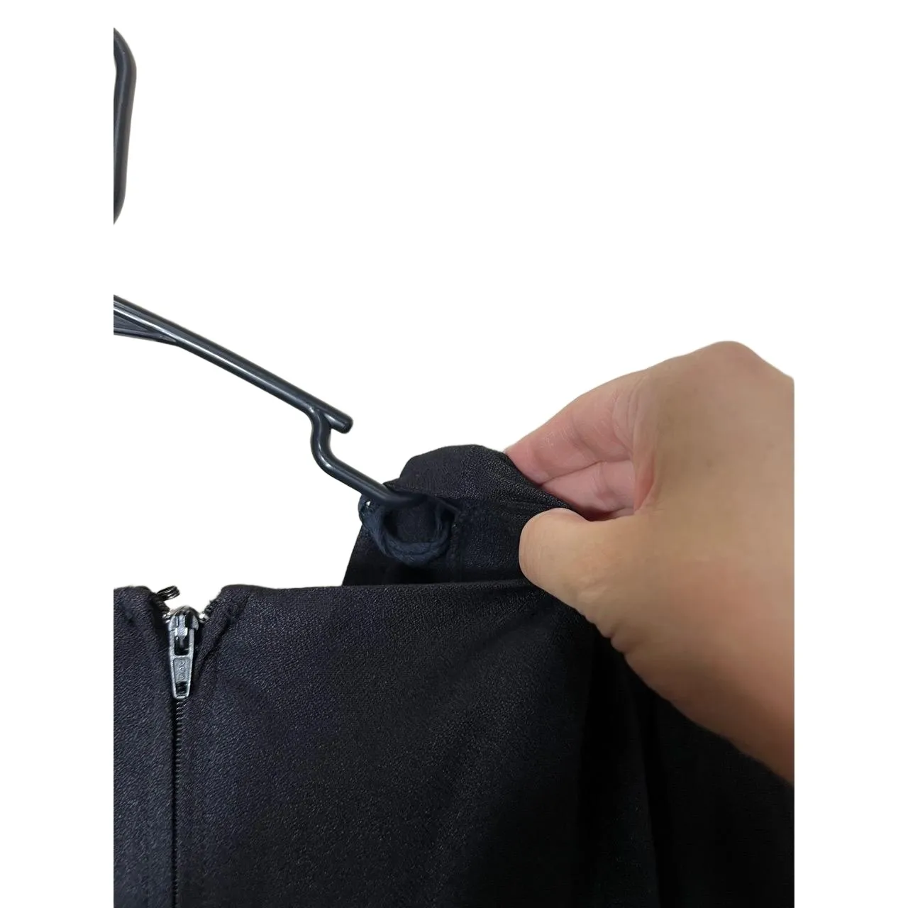 Vintage Dawn Joy Black Longsleeve Scoop Neck Lace Hem 90s‎ Dress Size 11/12 - Image 9