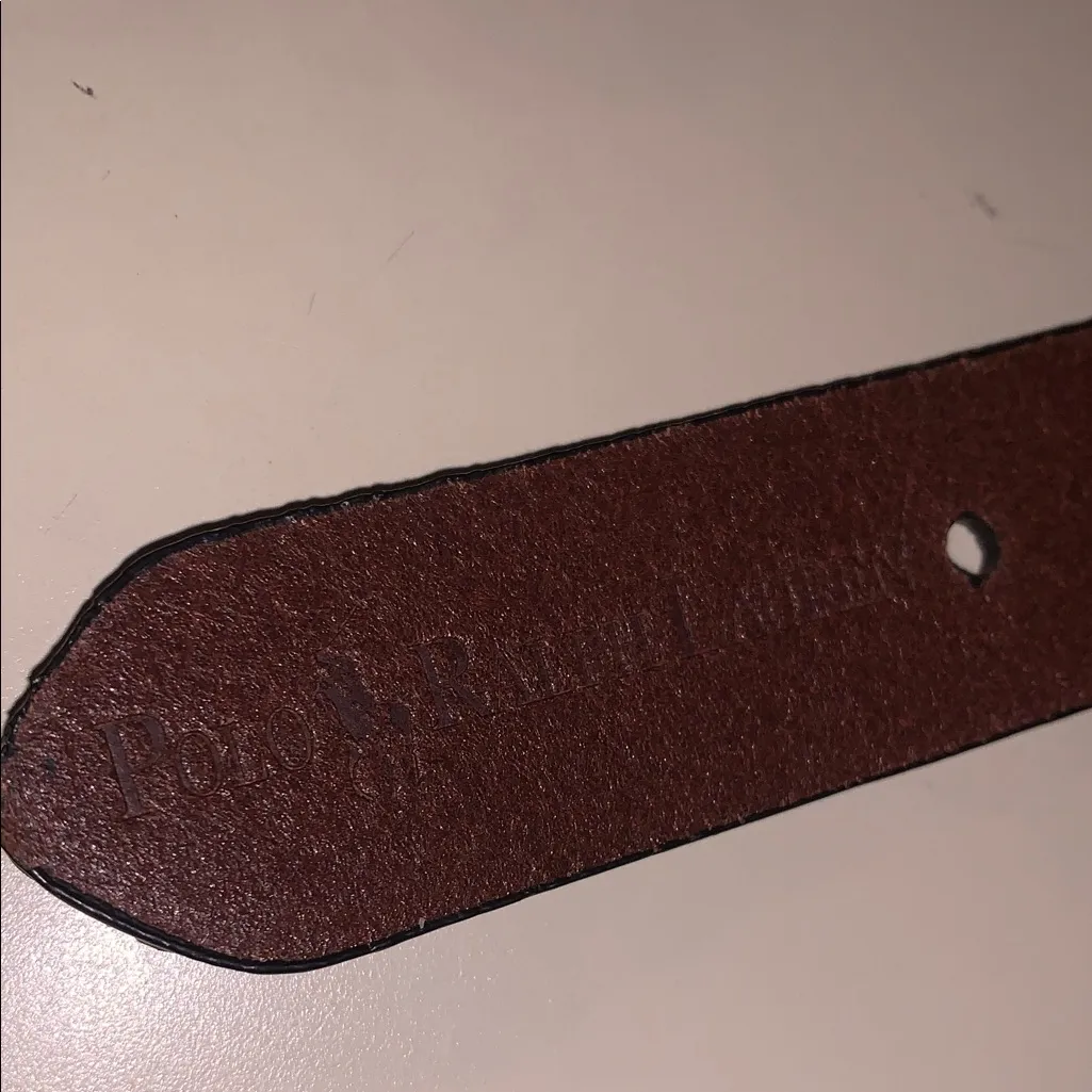 Polo Ralph Lauren Leather Preppy Classic Stretchy Strap Canvas Buckle Belt 24 - Image 2