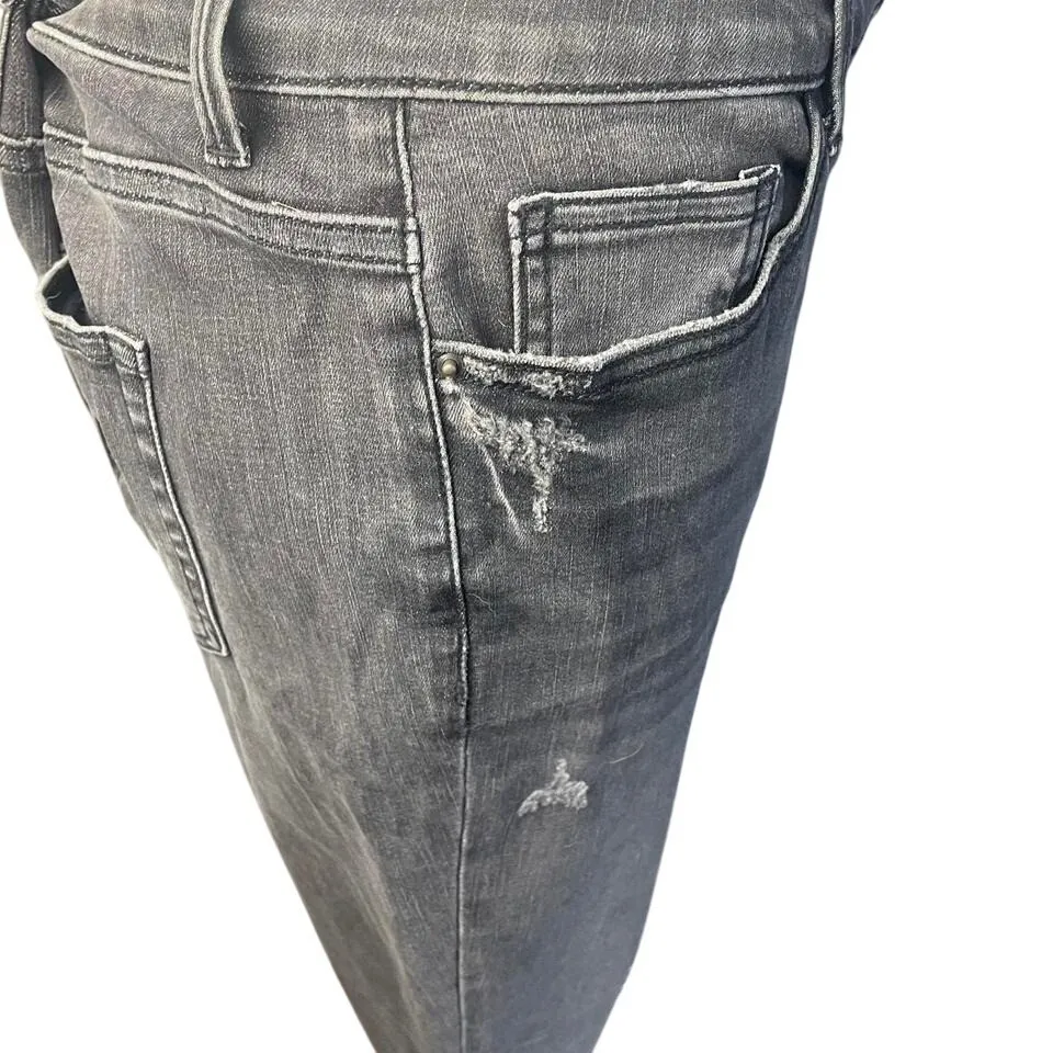 Forever 21+‎ High Rise Gray Distressed Jeans - Size 14 - Image 6