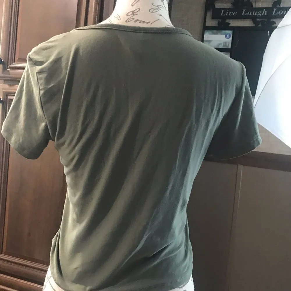 no boundaries size large green scrunched crop top - Image 7