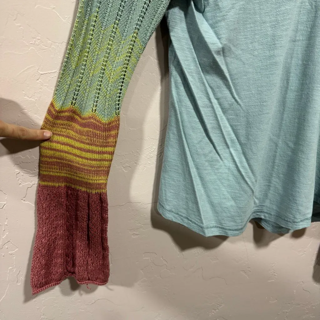 Sundance Womens Small Multicolor Cozy Canyon Knit Bell Sleeve Boho Blouse Size S - Image 3