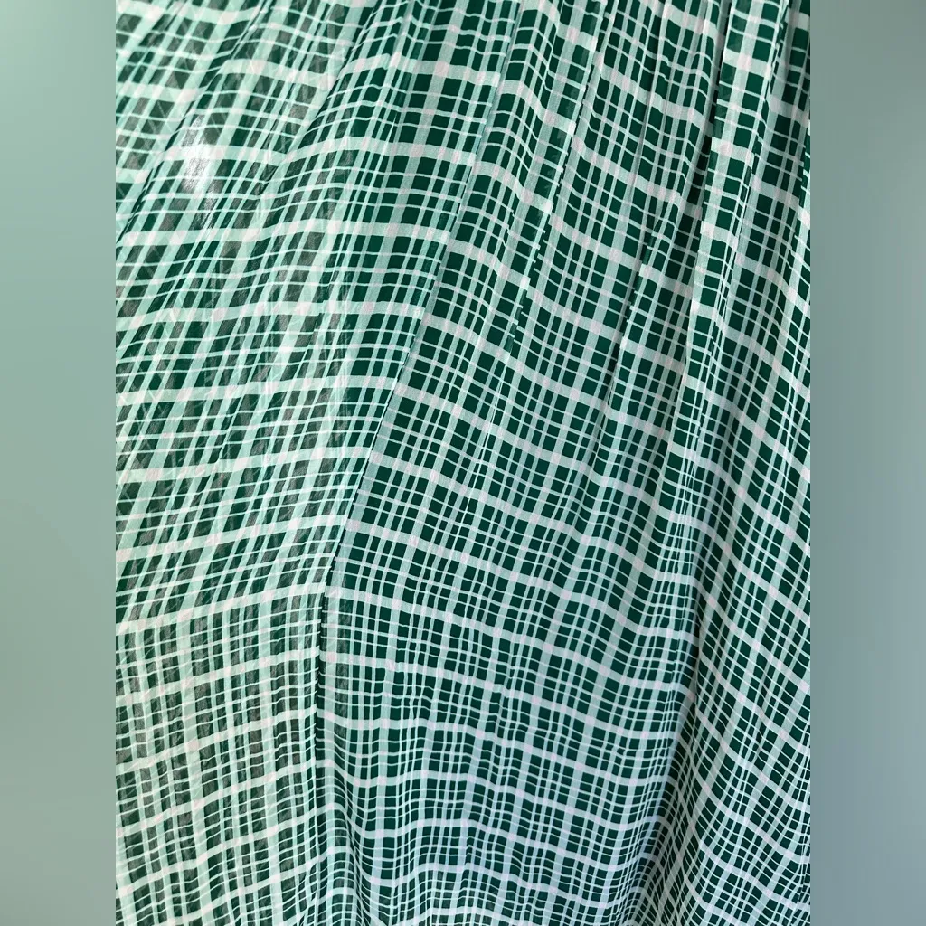 Ghost London Valentina Gingham Georgette Maxi Dress size medium Green - Image 7
