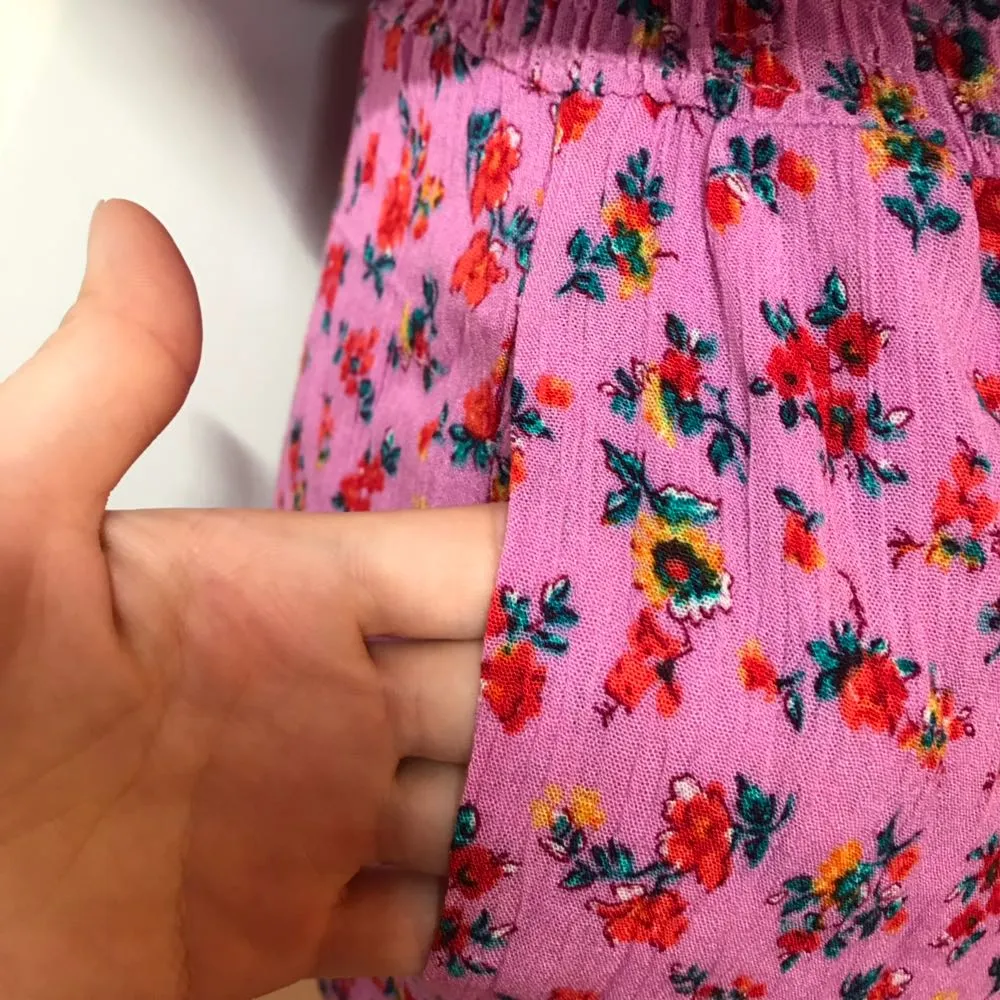 Floral Pockets Boho Romper Pink Size M - Image 4