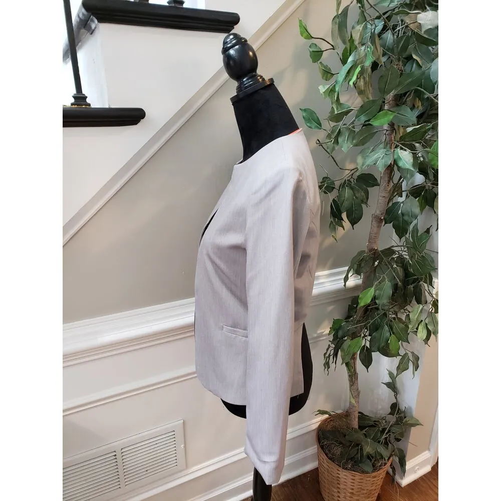 Nameless Blazer Jacket Women Small Gray Open Front Cut Out Back Career Chic - Image 4