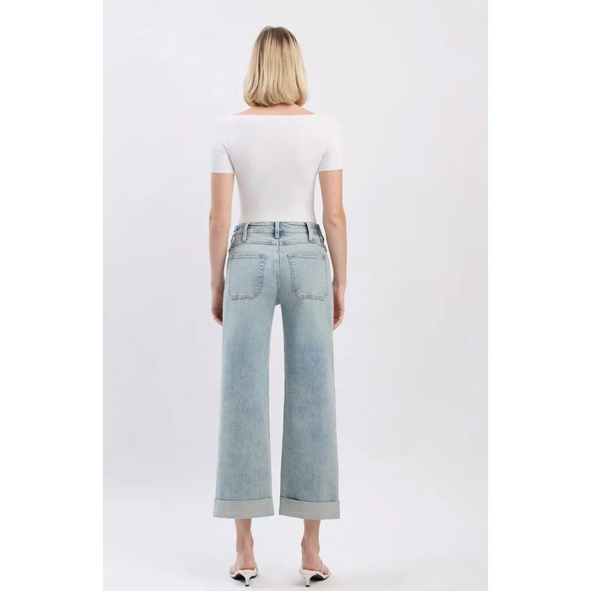 Flying Monkey Commissioner‎ Super High Rise Slim Wide Leg Jeans Size 26 Denim - Image 5