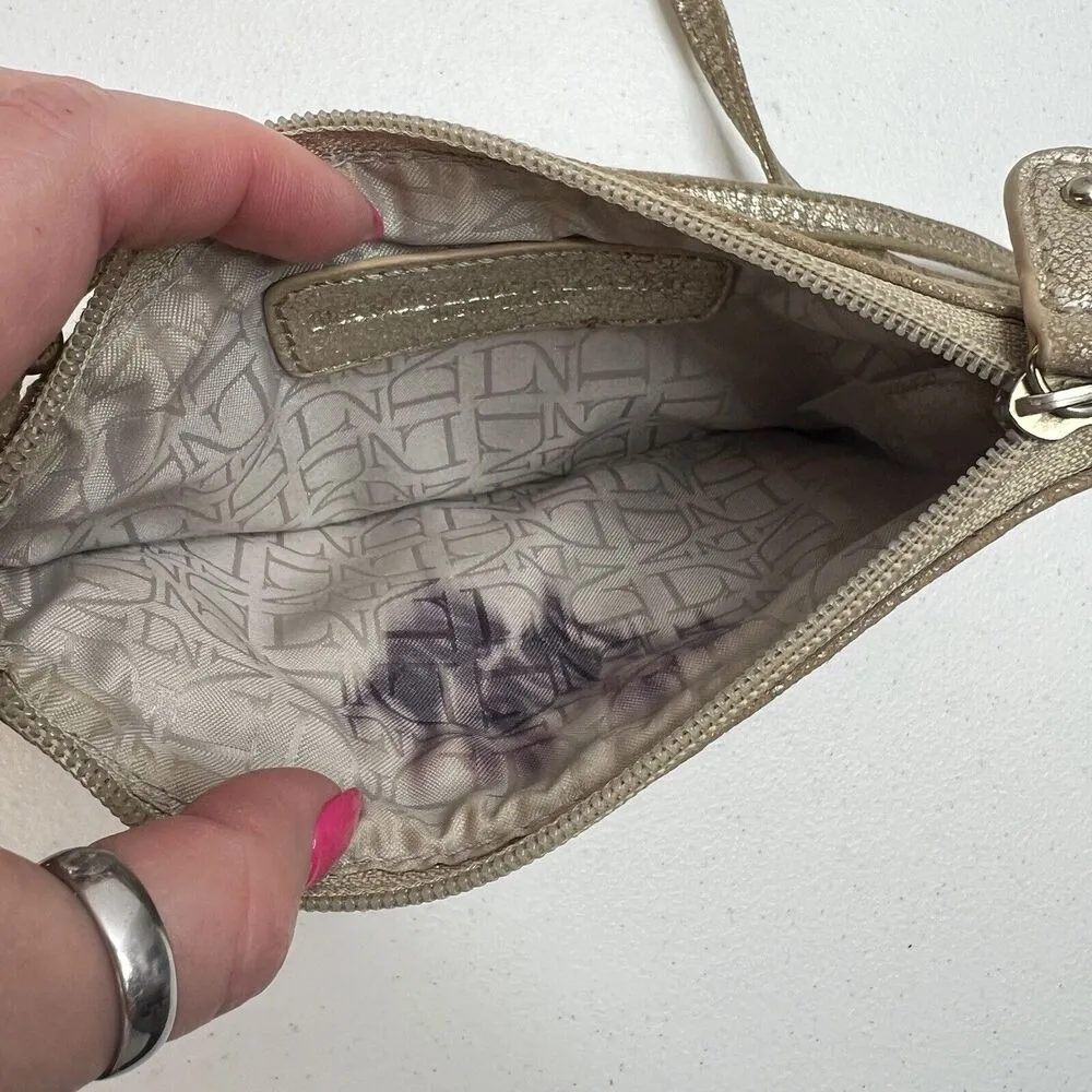 Danielle Nicole Vegan Leather Davina Crossbody Bag Mini Gold Metallic Compact - Image 8