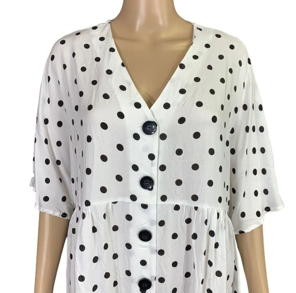ASOS Womens Shirt Dress Maternity Nursing Polka Dot Button Down Relaxed Fit Sz 8 - Image 5