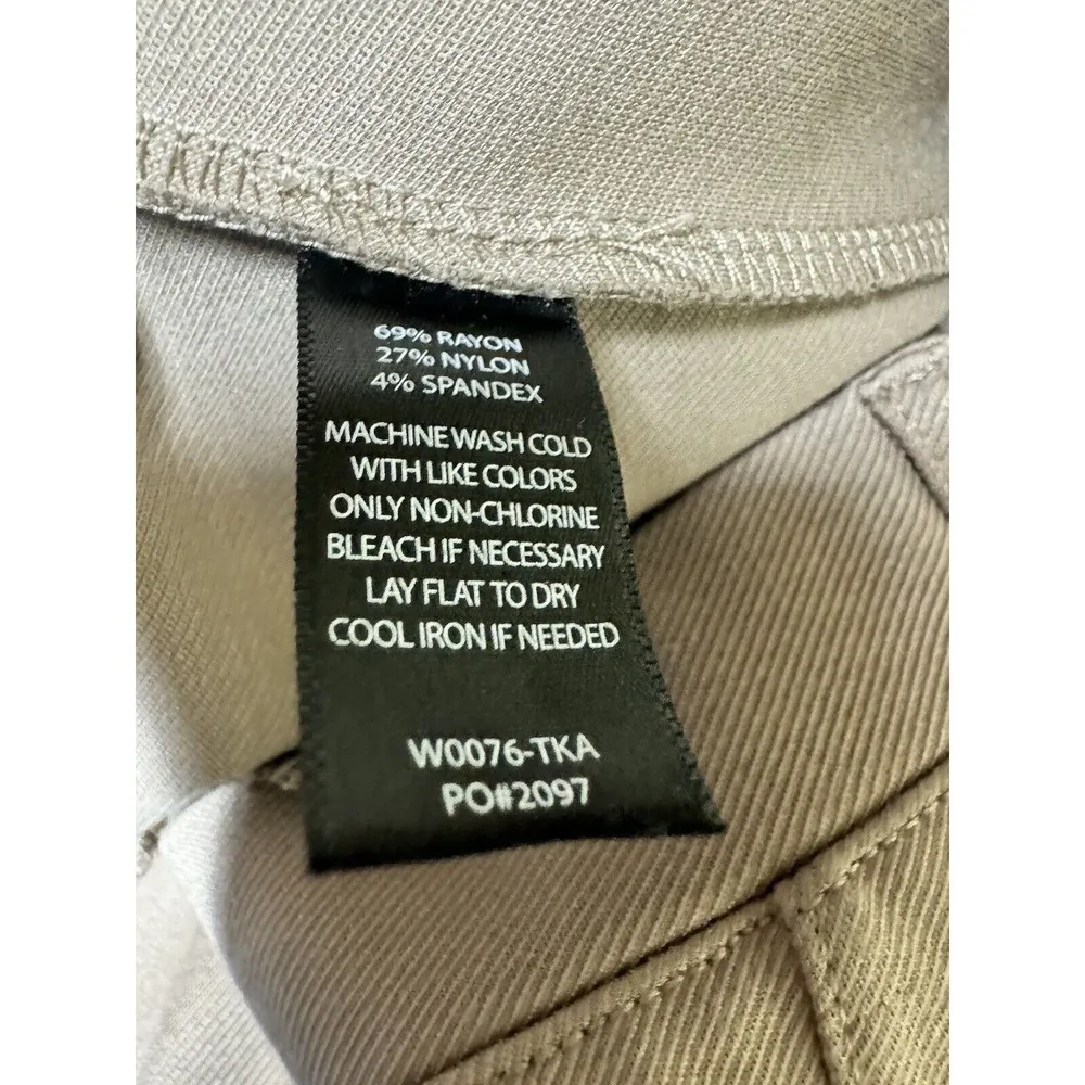 Betabrand Classic Dress Yoga Pant Straight Leg Khaki Twill Women’s XL Long - Image 8