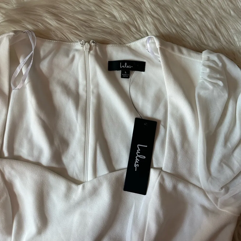 LULU’S Flawless Essence Ivory Long Sleeve Mesh Romper - Image 6