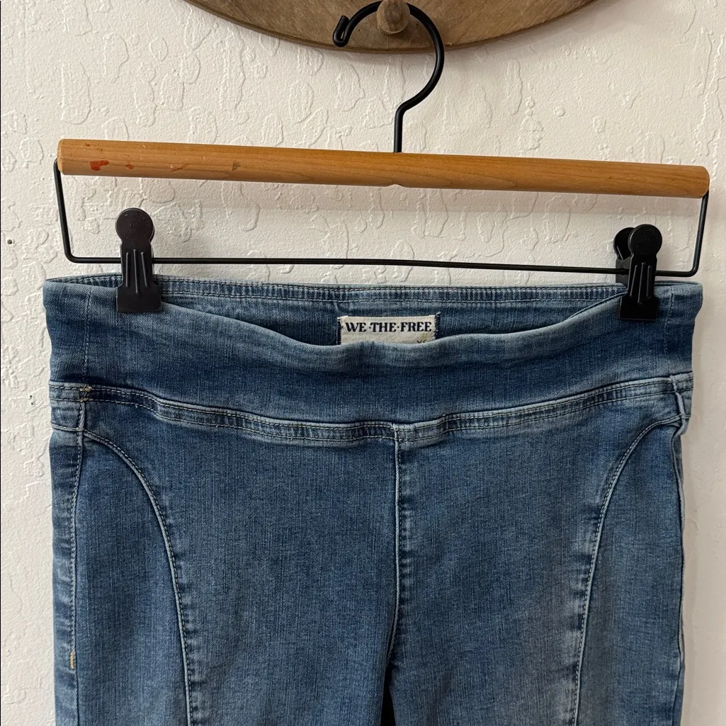 We The Free Double Dutch Split Skinny Jeans Blue Stretch Pull On Size XS - Image 6