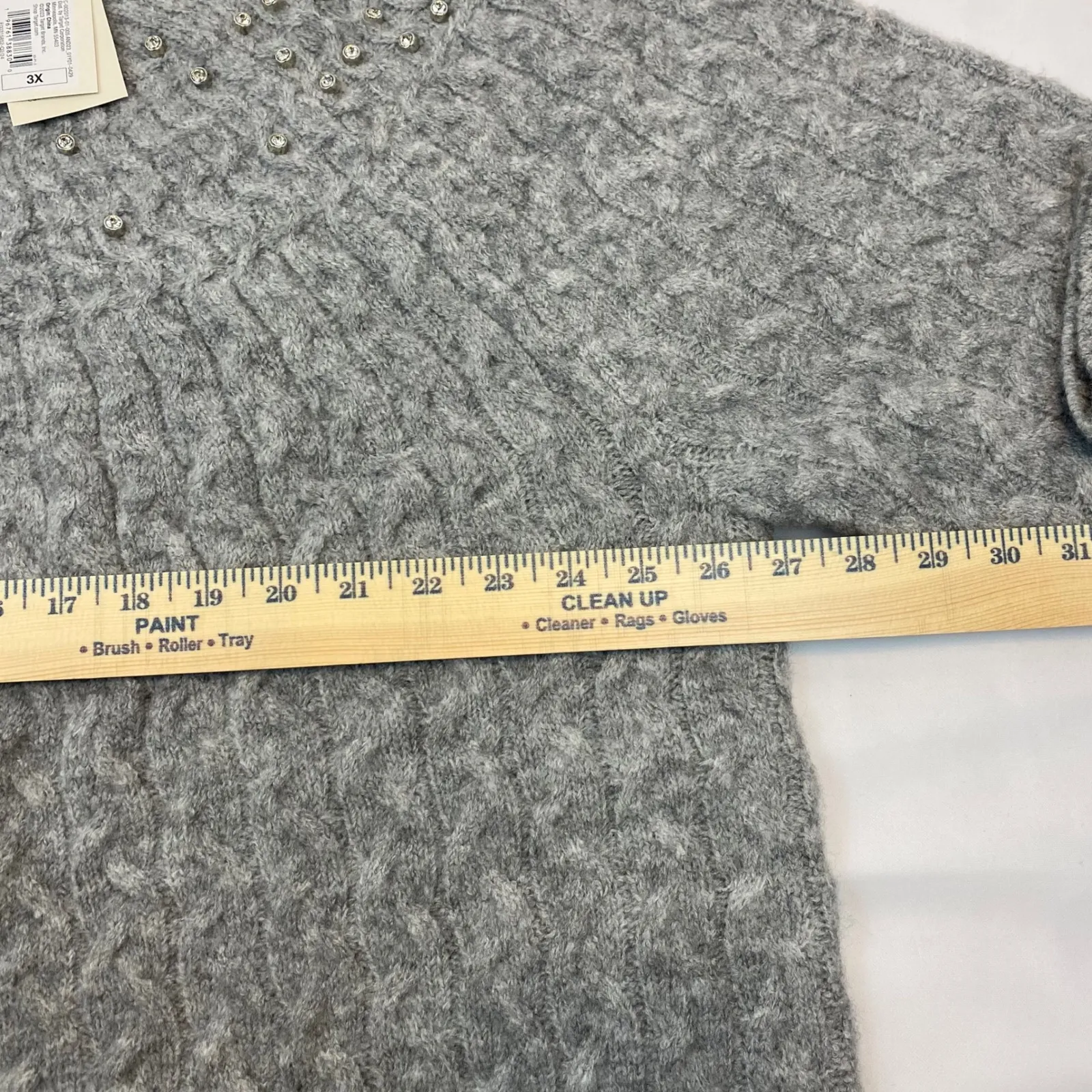 A New Day Embellished Rhinestone Sweater Gray Women's 3X NWT Holiday Sparkle - Image 6