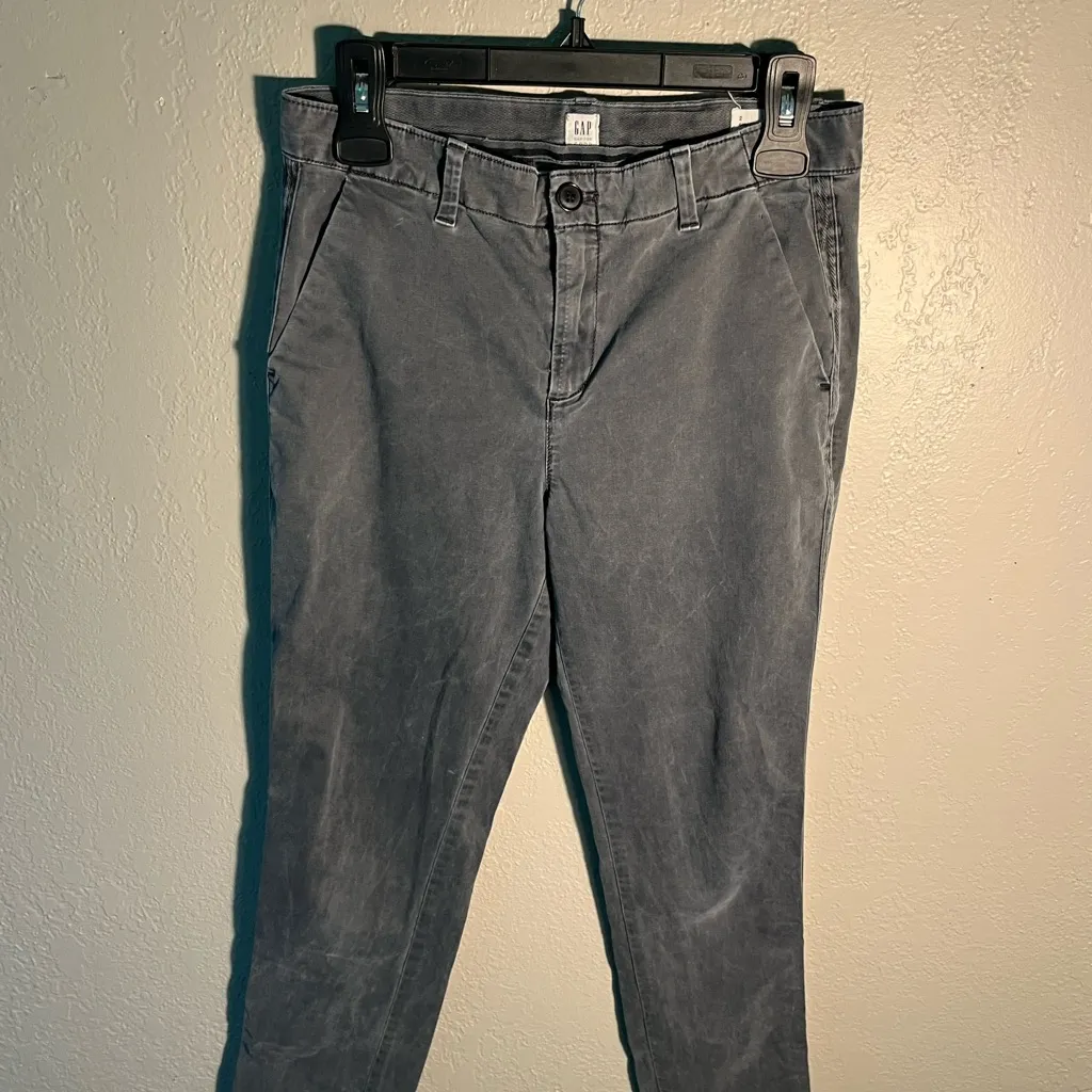 GAP Gray Straight Leg Jeans Casual Style Girlfriend Chinos Pants SZ 2 Khakis - Image 7