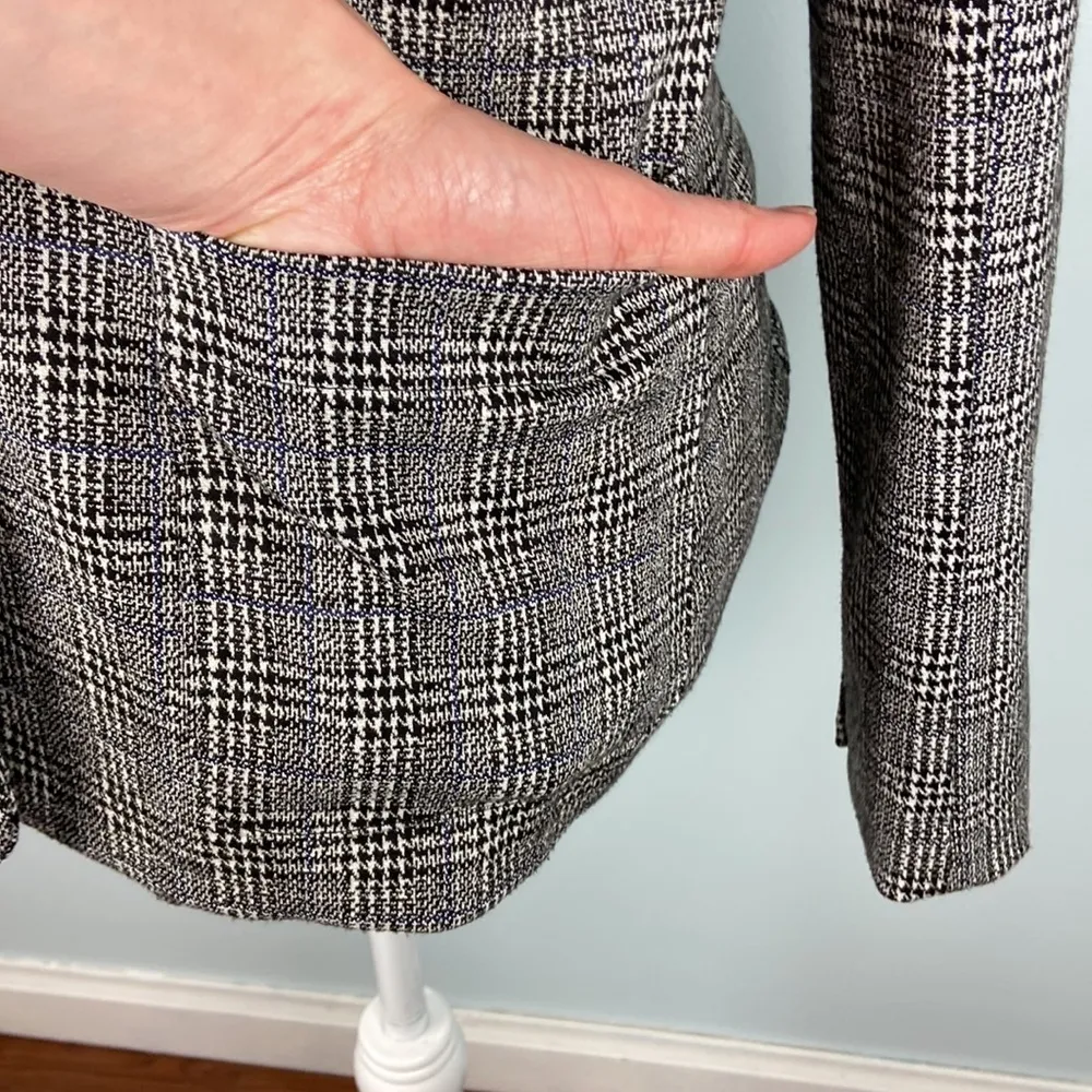 Bailey 44 LInden Plaid Blazer Size 8 Allover Houndstooth Print - Image 5