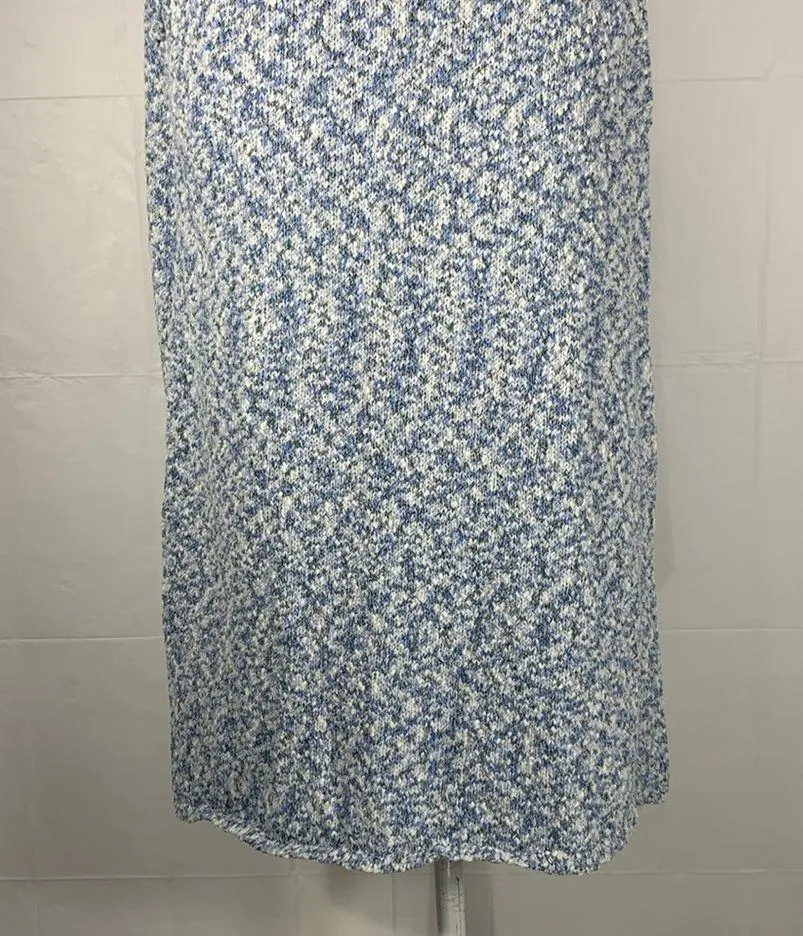 Loft Outlet Longline Blue White Marled Sleeveless Duster Cardigan Large - Image 9