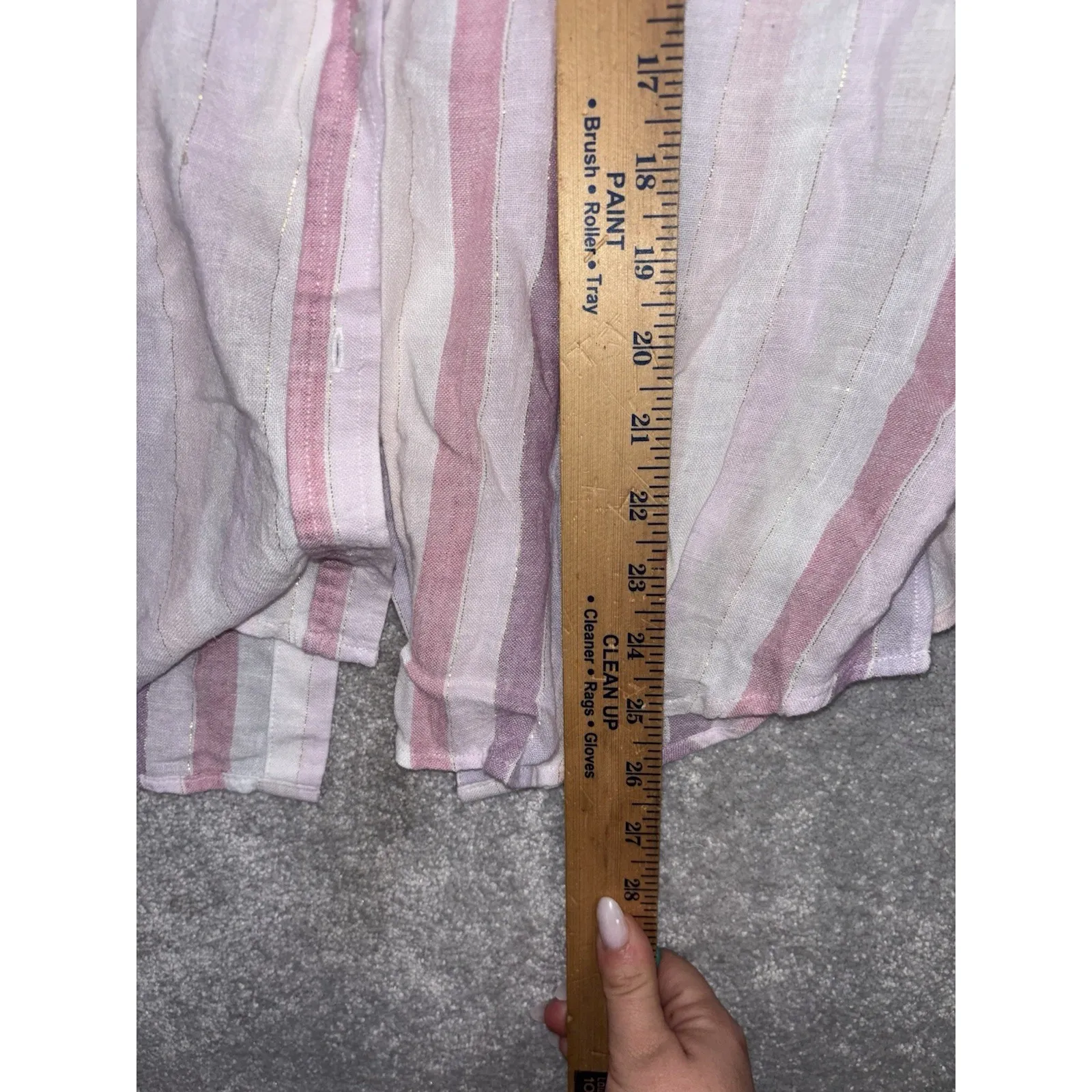 Rails Womens Sydney Sahara Stripe White Pink Shirt Blouse Top Linen Blend S - Image 9