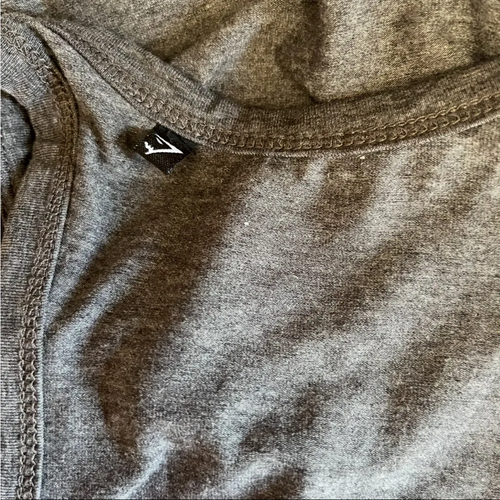 GYMSHARK Gray Ribbon Crop Top Tank with Tie S EUC - Image 4