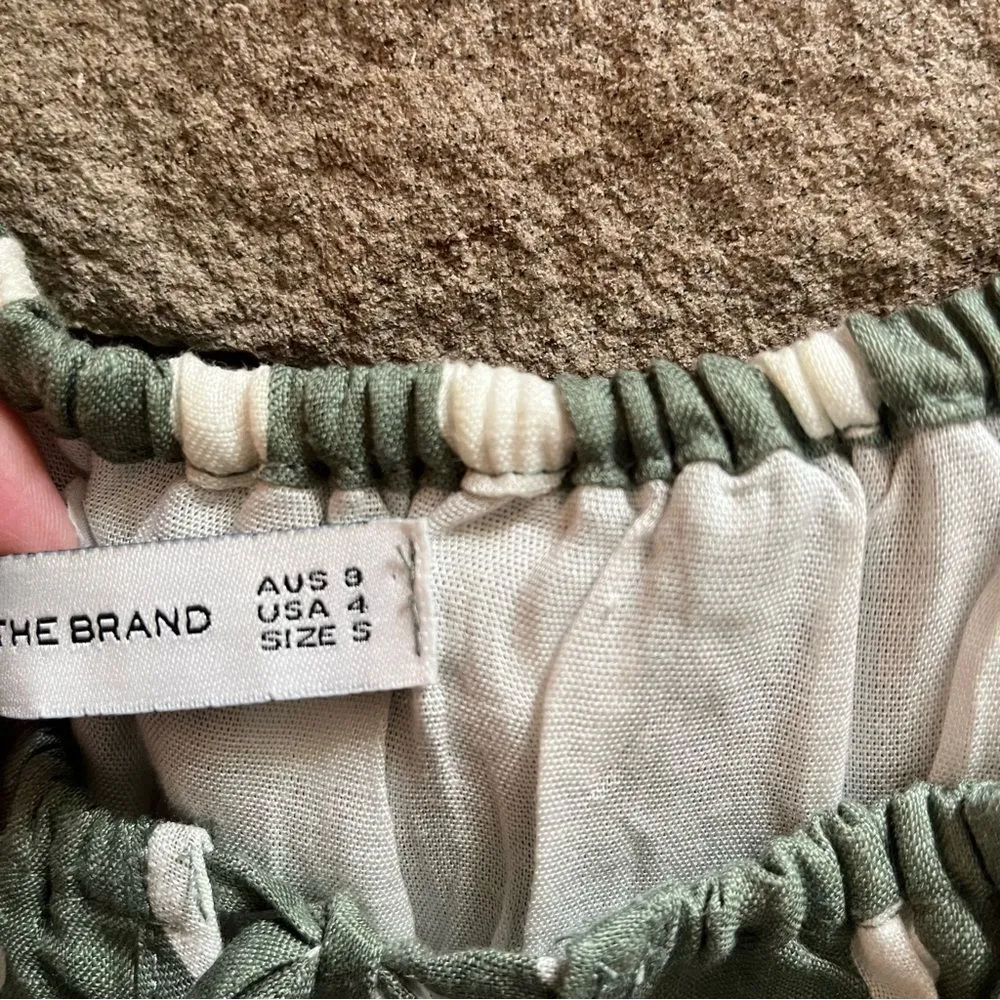 Faithfull The Brand Armina Mini Dress Emelda Dot Print Slate Green linen Small - Image 10