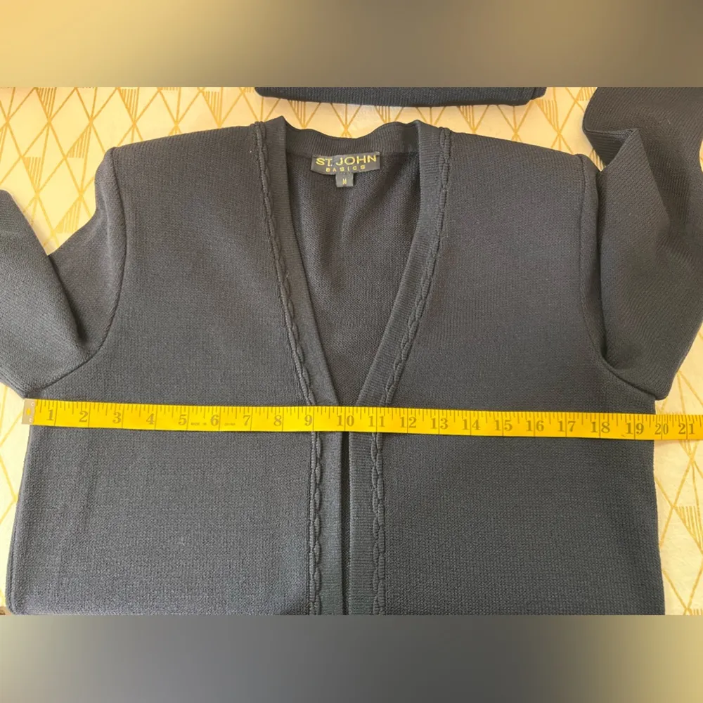 St. John Basics Knit Open Sweater Blazer Size M - Image 9