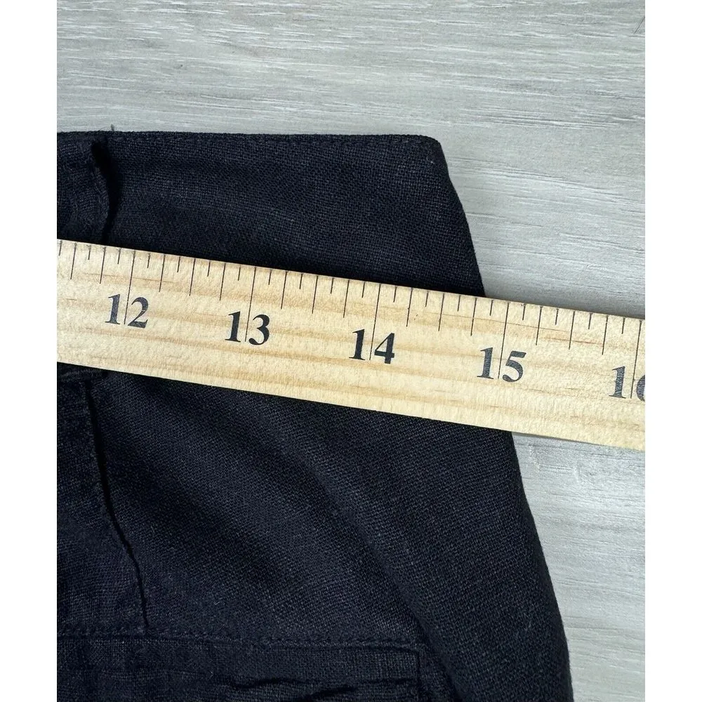 BROCHU WALKER‎ Clover Pants Linen Blend Black Straight Trouser Sz XS - Image 8