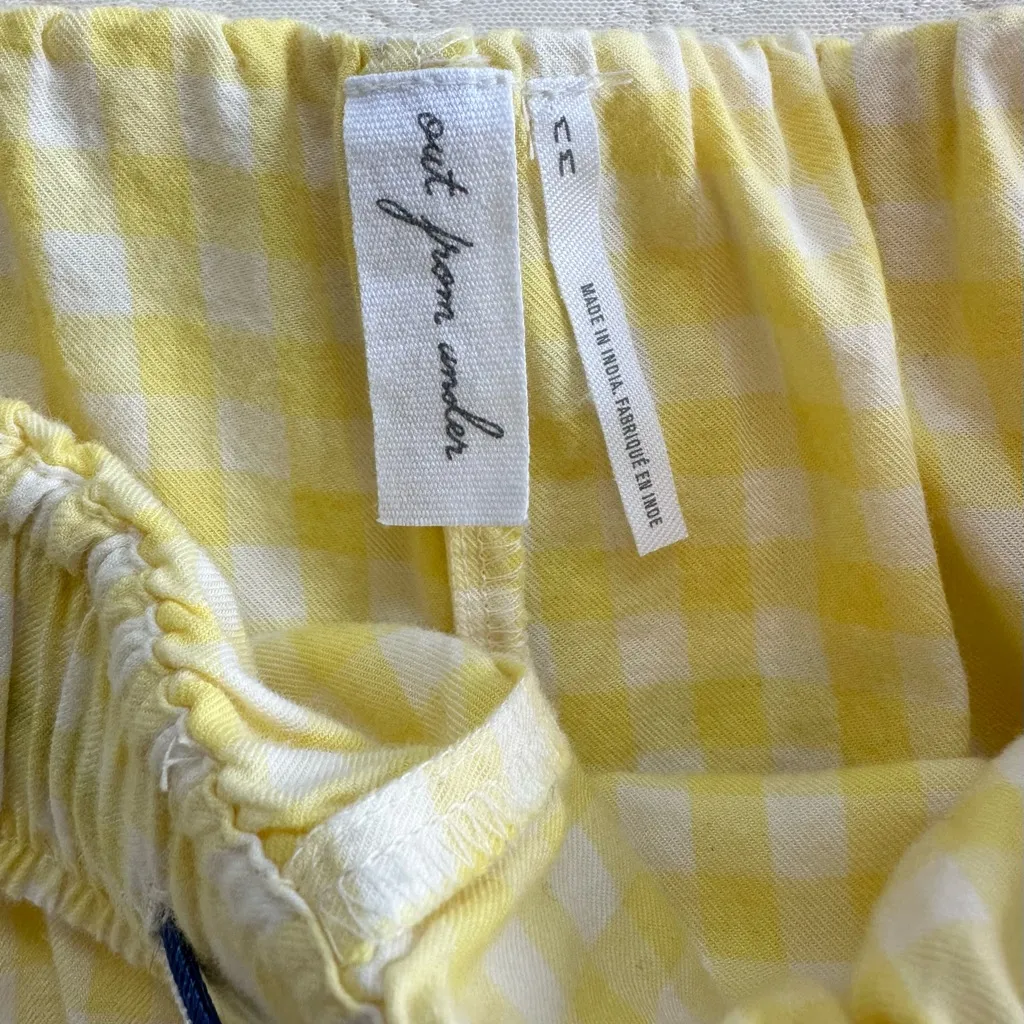 UO Out from Under Butter Yellow Gingham Hoxton Lounge Pant Size Medium - Image 6