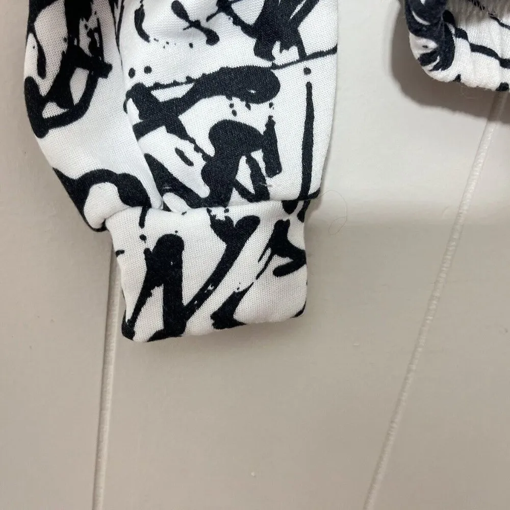 No Comment Hoodie Lightweight Cropped White/Black Size L EUC White Size L - Image 4