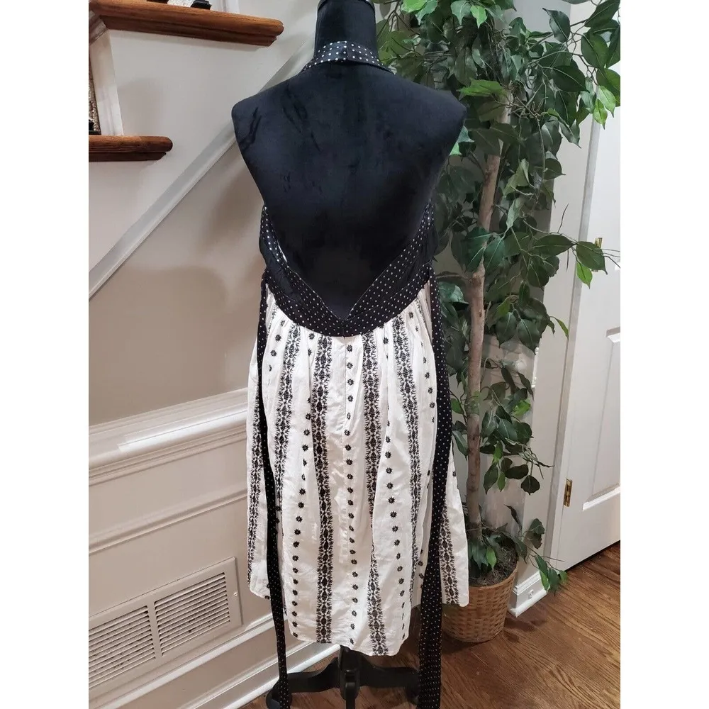 Oc By Oc Womens Black & White Cotton Halter Neck Sleeveless Knee Length Dress 12 - Image 9